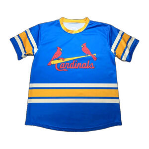 St Louis Cardinals Blue Retro Jersey Adult Large Fox Sports Midwest MLB